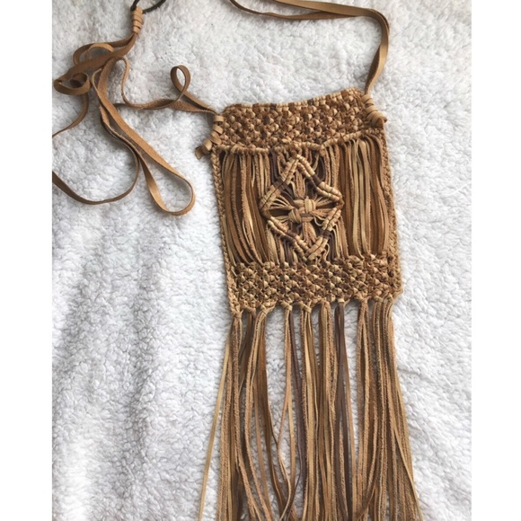 Lucky Brand Handbags - Lucky Brand Leather Tassel Crossbody Festival Bag
